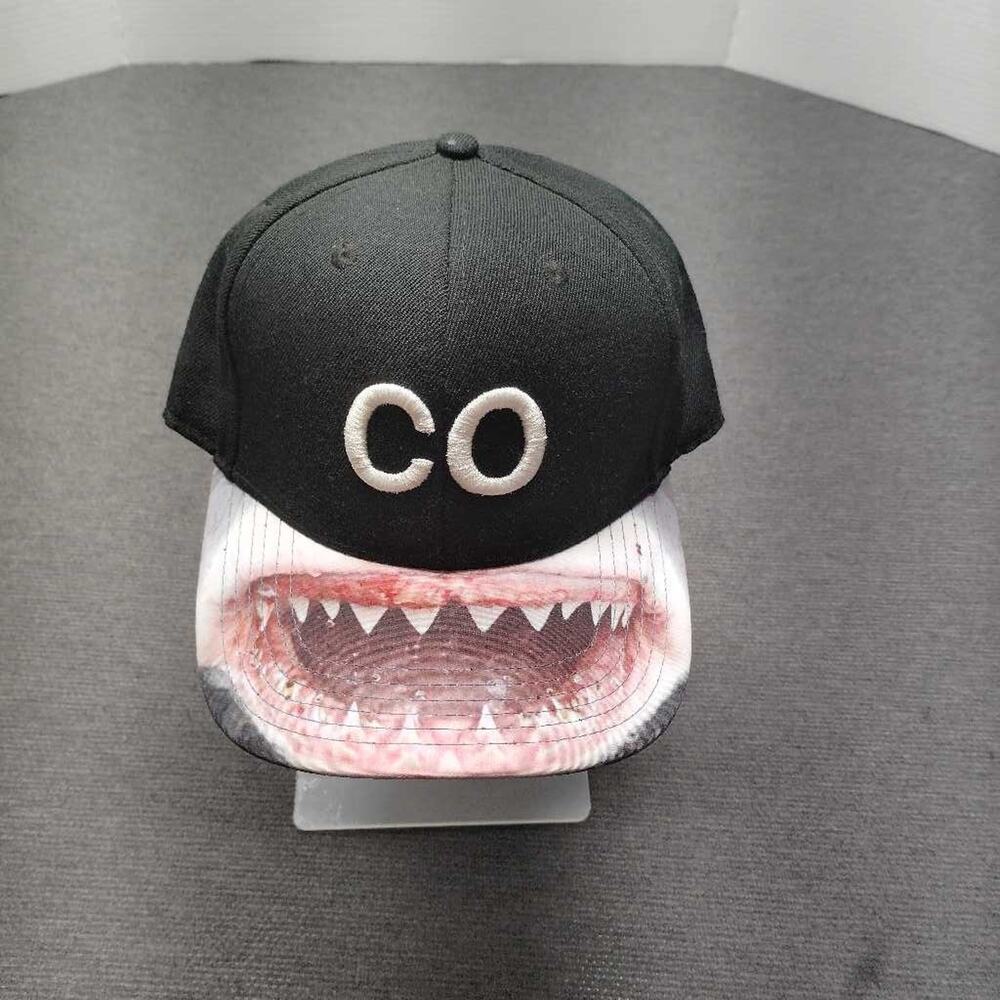Lids CO Shark Mouth Snapback Baseball Cap One Size Black Adjustable Hat